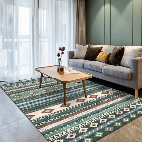 Plaid Carpet Bohemian National Style Large Area Rug: Retro Hotel and Homestay Decoration for Your Living Room and Bedroom - Image 2