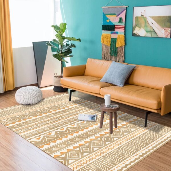 Plaid Carpet Bohemian National Style Large Area Rug: Retro Hotel and Homestay Decoration for Your Living Room and Bedroom - Image 3