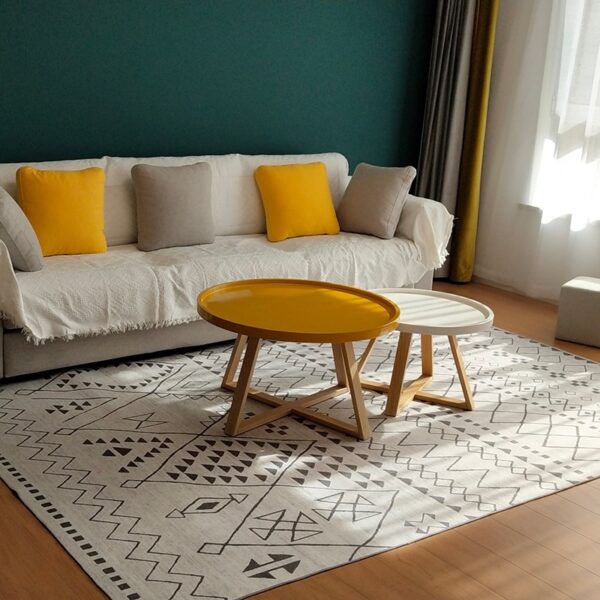 Plaid Carpet Bohemian National Style Large Area Rug: Retro Hotel and Homestay Decoration for Your Living Room and Bedroom