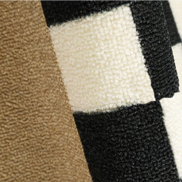 Plaid Carpet Black and White Plaid Polyester Carpets: Abstract Music Symbols, Fashionable Luxury for Living Room and Bedroom Home Decor - Image 6