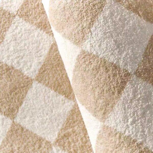 Plaid Carpet French Retro Large Area Carpets Perfect for Living Rooms, Bedrooms, Bedside Decor, Thick and Warm Lounge Rug, Home Washable Plush Floor Mat - Image 6