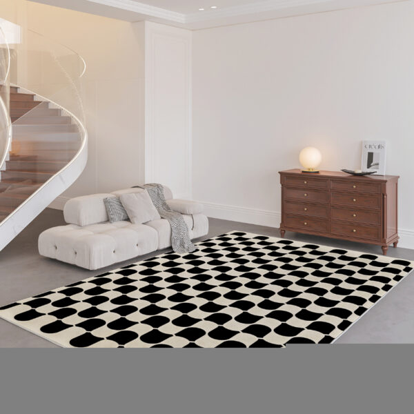 Plaid Carpet French Retro Large Area Carpets Perfect for Living Rooms, Bedrooms, Bedside Decor, Thick and Warm Lounge Rug, Home Washable Plush Floor Mat