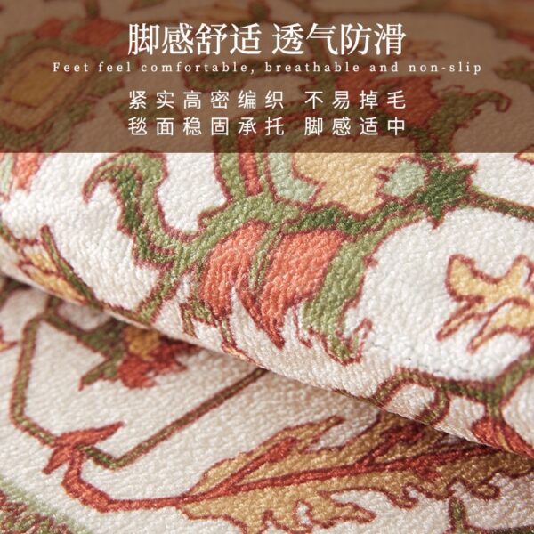 Plaid Carpet French Retro Carpets for Living Room Decor Thicken Bedside Rugs, Large Area Home Non-Slip Mat, Washable Lounge Rug in the Bedroom - Image 5