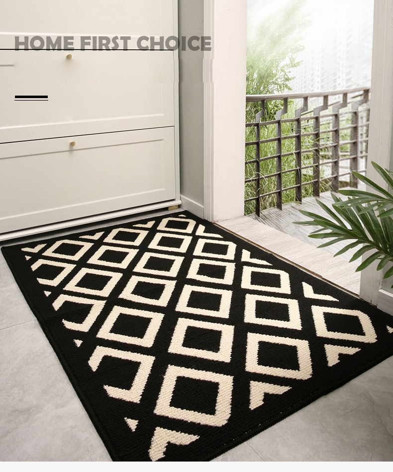 Plaid Carpet Winter-Ready Checkerboard Design for Outdoor and Indoor Use - Durable and Easy to Clean
