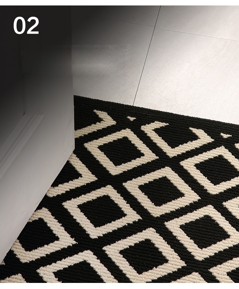 Plaid Carpet Winter-Ready Checkerboard Design for Outdoor and Indoor Use - Durable and Easy to Clean