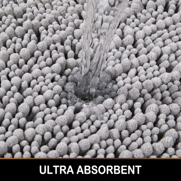 Quick-Dry Chenille Slate Bath Mat Thicken Non-Slip Bathroom Rug for Soft and Absorbent Floor Comfort - Image 4
