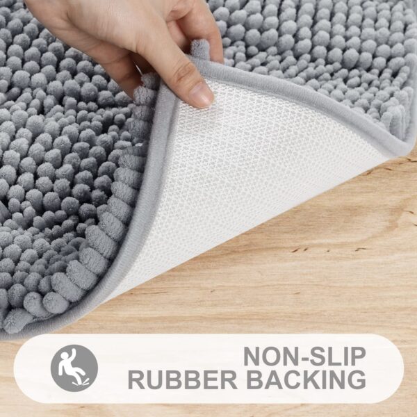 Quick-Dry Chenille Slate Bath Mat Thicken Non-Slip Bathroom Rug for Soft and Absorbent Floor Comfort - Image 5