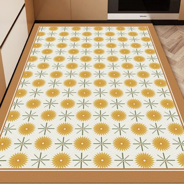 Plaid Carpet Retro Plaid PVC Leather Kitchen Rug Large Area, Oil-Proof, Non-Slip, Easy to Clean, Ideal for Living Rooms, Waterproof Door Mat - Image 3