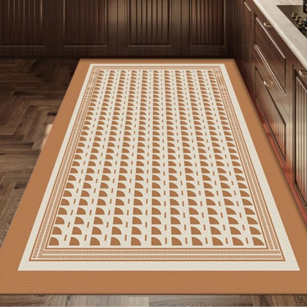 Plaid Carpet Retro Plaid PVC Leather Kitchen Rug Large Area, Oil-Proof, Non-Slip, Easy to Clean, Ideal for Living Rooms, Waterproof Door Mat