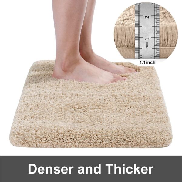 Soft and Absorbent Slate Bath Mat Non-Slip, Thick, and Luxuriously Fluffy Rug for Bathrooms, Bedrooms, and Living Rooms - Image 4