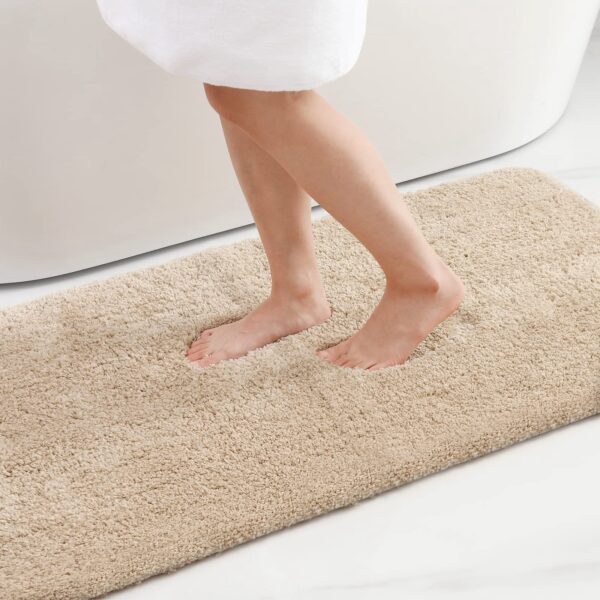 Soft and Absorbent Slate Bath Mat Non-Slip, Thick, and Luxuriously Fluffy Rug for Bathrooms, Bedrooms, and Living Rooms