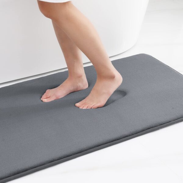 Slate Bath Mat Non-Slip, Memory Foam Comfort, Super Absorbent, and Quick-Dry Rug for Your Shower and Bathroom - Image 2