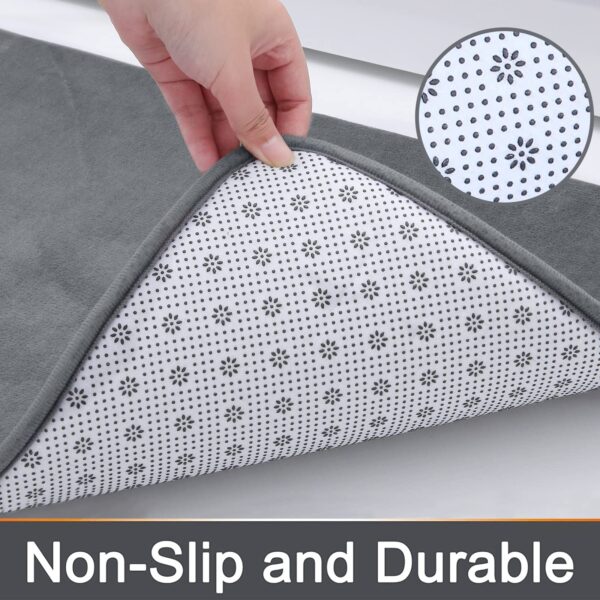 Slate Bath Mat Non-Slip, Memory Foam Comfort, Super Absorbent, and Quick-Dry Rug for Your Shower and Bathroom