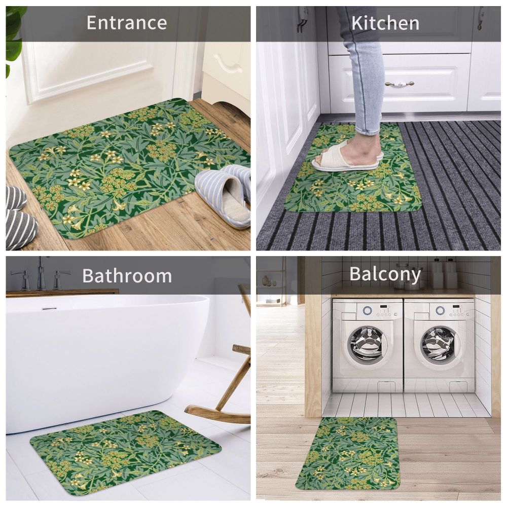 Jasmine Carpet William Morris Inspired Floral Vintage Doormat A Stylish Entryway and Living Room Rug