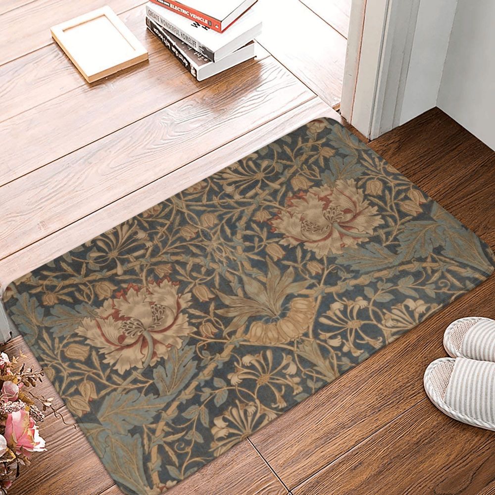 Jasmine Carpet William Morris Inspired Floral Vintage Doormat A Stylish Entryway and Living Room Rug