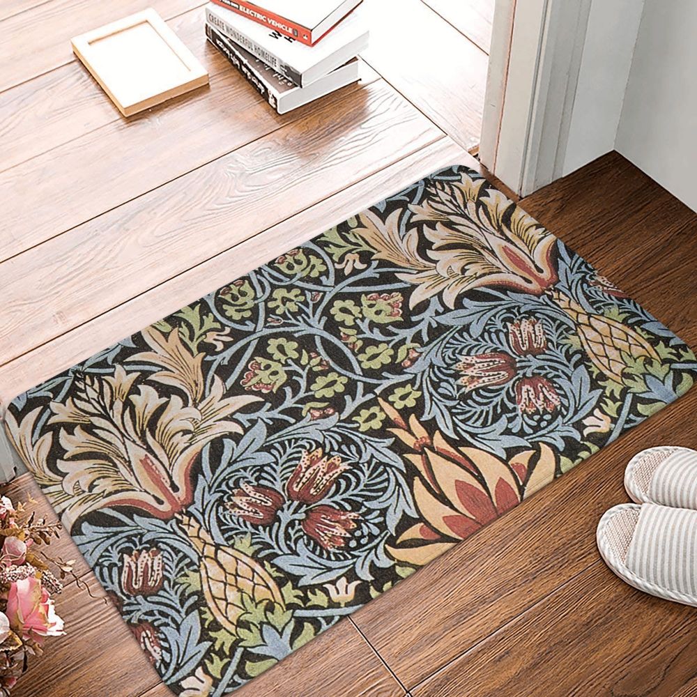 Jasmine Carpet William Morris Inspired Floral Vintage Doormat A Stylish Entryway and Living Room Rug