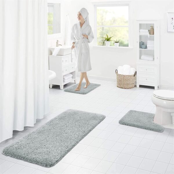 Soft and Absorbent Slate Bath Mat Non-Slip, Thick, and Luxuriously Fluffy Rug for Bathrooms, Bedrooms, and Living Rooms - Image 7