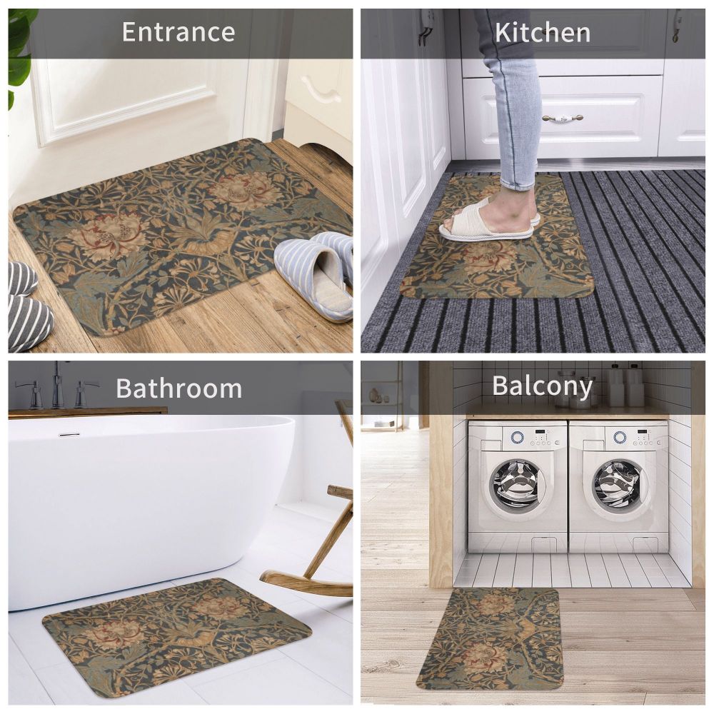 Jasmine Carpet William Morris Inspired Floral Vintage Doormat A Stylish Entryway and Living Room Rug