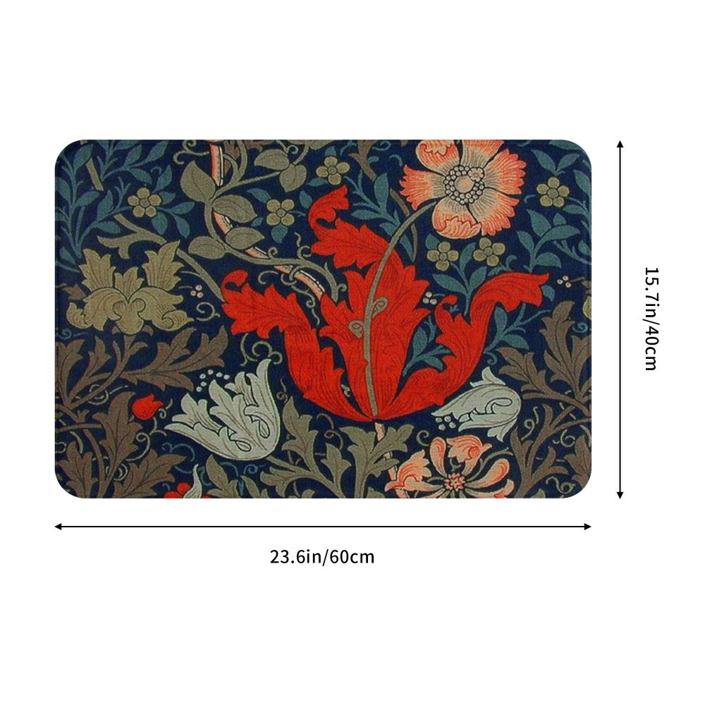 Jasmine Carpet William Morris Inspired Floral Vintage Doormat A Stylish Entryway and Living Room Rug
