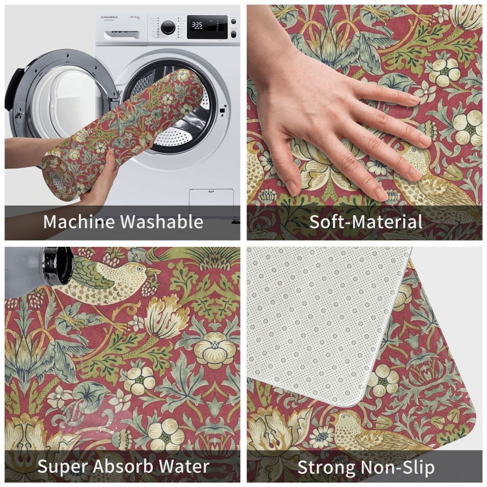 Jasmine Carpet William Morris Inspired Floral Vintage Doormat A Stylish Entryway and Living Room Rug