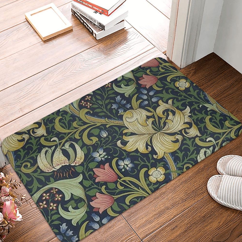 Jasmine Carpet William Morris Inspired Floral Vintage Doormat A Stylish Entryway and Living Room Rug