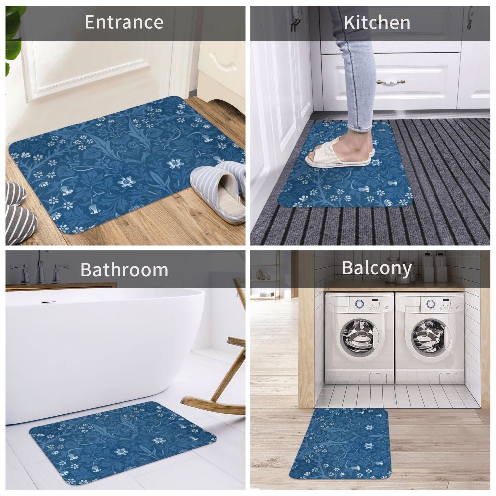 Jasmine Carpet William Morris Inspired Floral Vintage Doormat A Stylish Entryway and Living Room Rug
