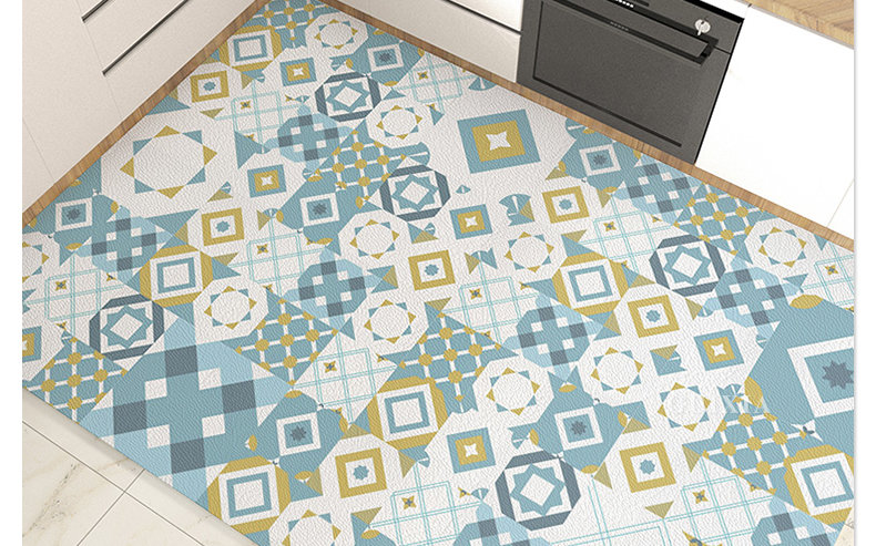 Plaid Carpet Durable Waterproof PVC Floor Mat Large Area Non-Slip Carpet for Kitchen, Luxury Home Decor Rug, Ideal for Entrances and Cocina Tapete