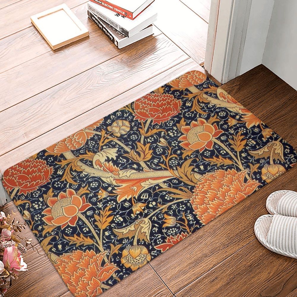 Jasmine Carpet William Morris Inspired Floral Vintage Doormat A Stylish Entryway and Living Room Rug