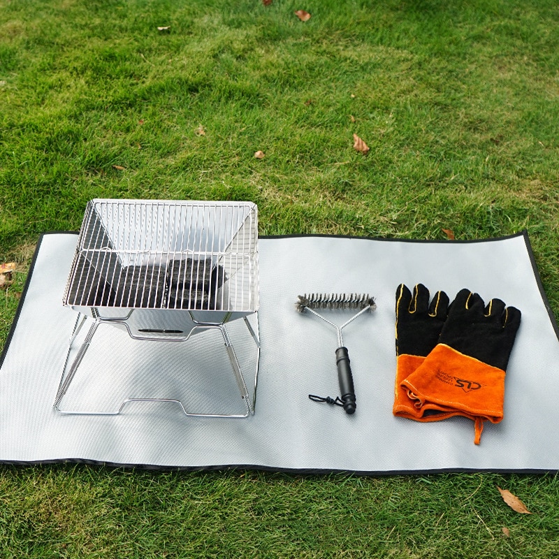 Camping Floor Mat  Fireproof Grill Mat Essential Heat Insulation and Safety for Outdoor BBQs and Picnics