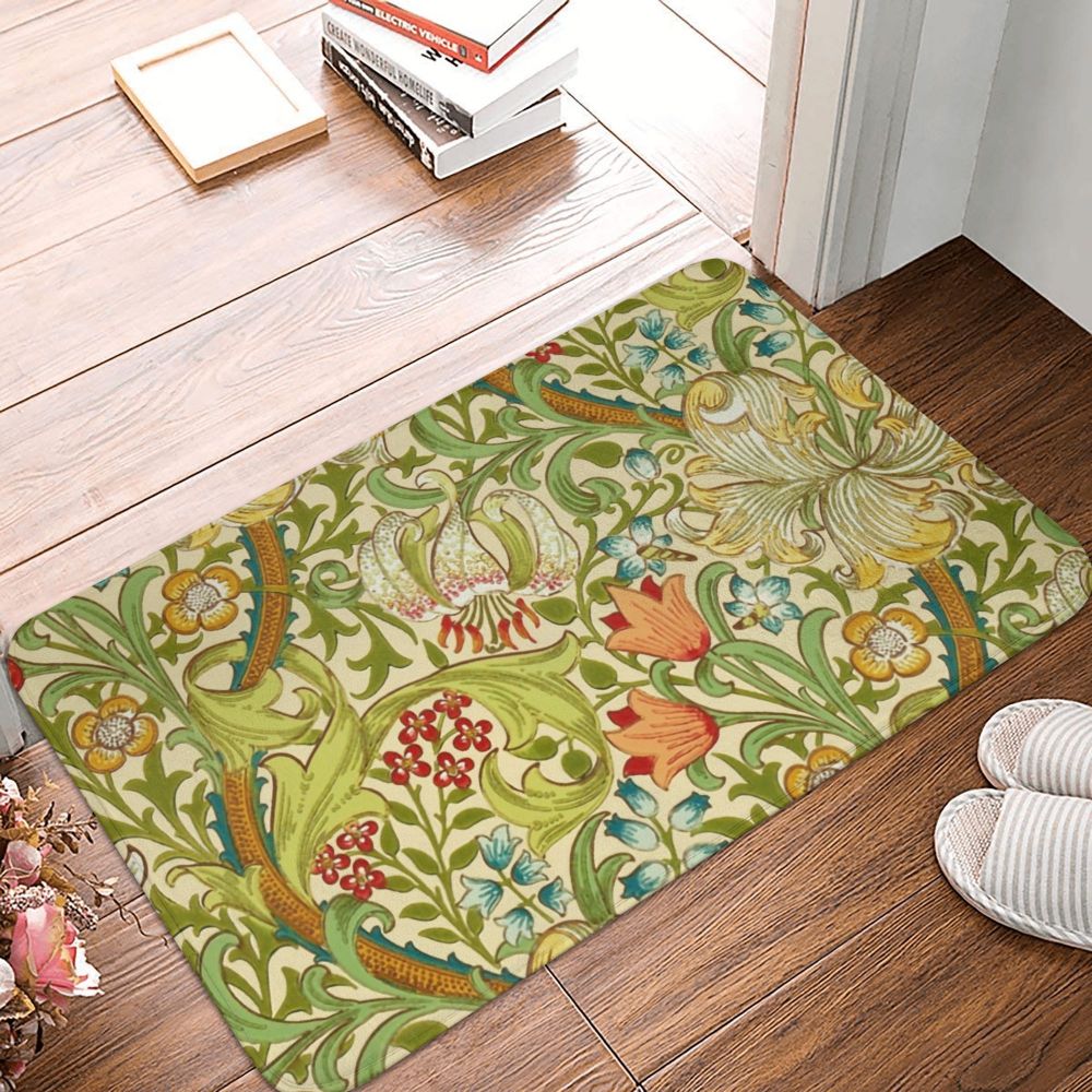 Jasmine Carpet William Morris Inspired Floral Vintage Doormat A Stylish Entryway and Living Room Rug