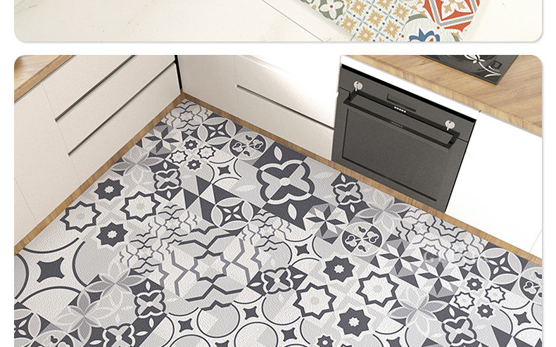 Plaid Carpet Durable Waterproof PVC Floor Mat Large Area Non-Slip Carpet for Kitchen, Luxury Home Decor Rug, Ideal for Entrances and Cocina Tapete