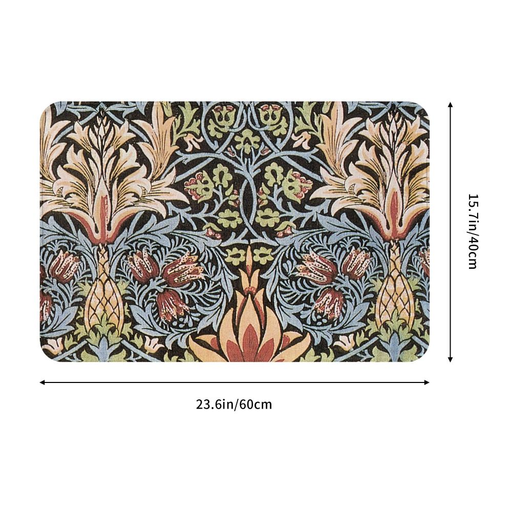 Jasmine Carpet William Morris Inspired Floral Vintage Doormat A Stylish Entryway and Living Room Rug