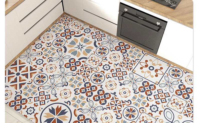 Plaid Carpet Durable Waterproof PVC Floor Mat Large Area Non-Slip Carpet for Kitchen, Luxury Home Decor Rug, Ideal for Entrances and Cocina Tapete