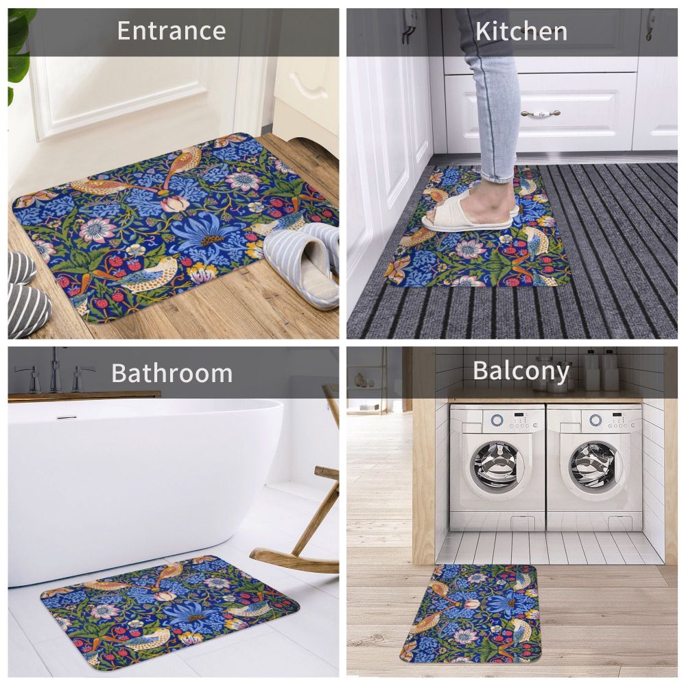 Jasmine Carpet William Morris Inspired Floral Vintage Doormat A Stylish Entryway and Living Room Rug