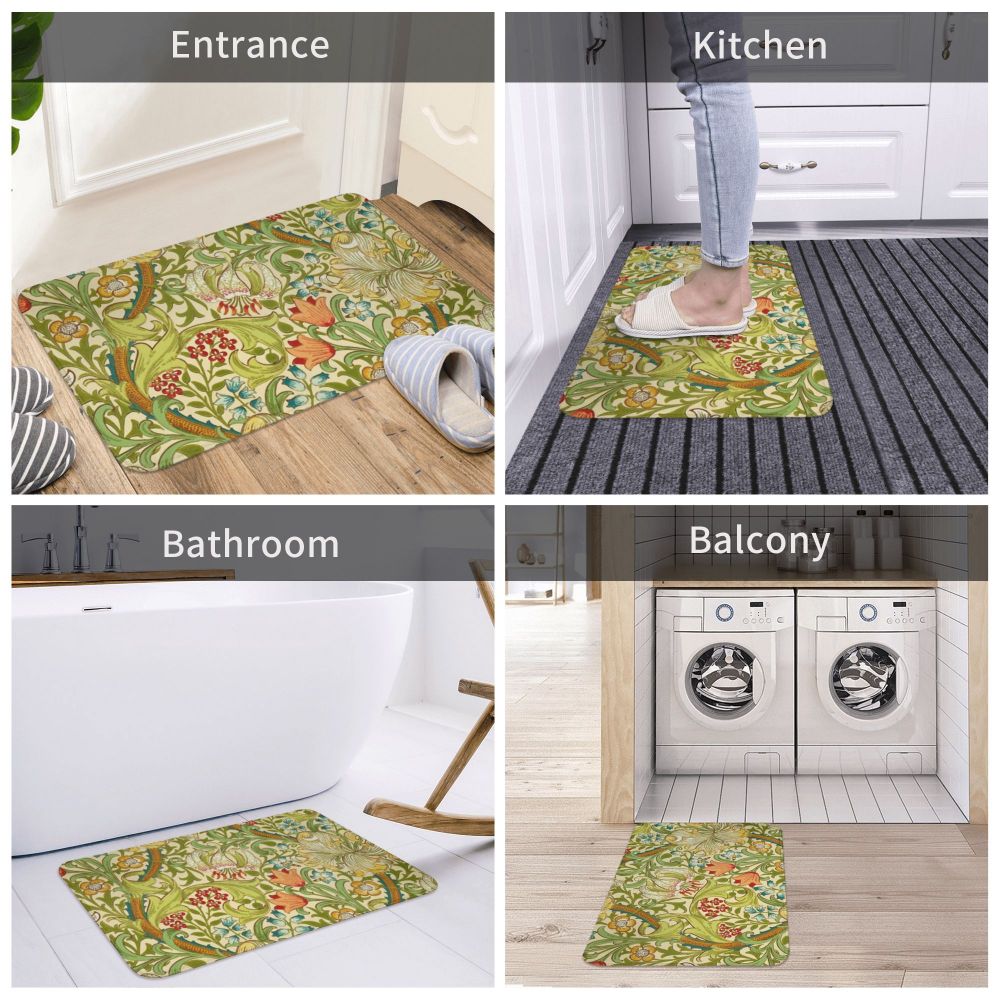 Jasmine Carpet William Morris Inspired Floral Vintage Doormat A Stylish Entryway and Living Room Rug