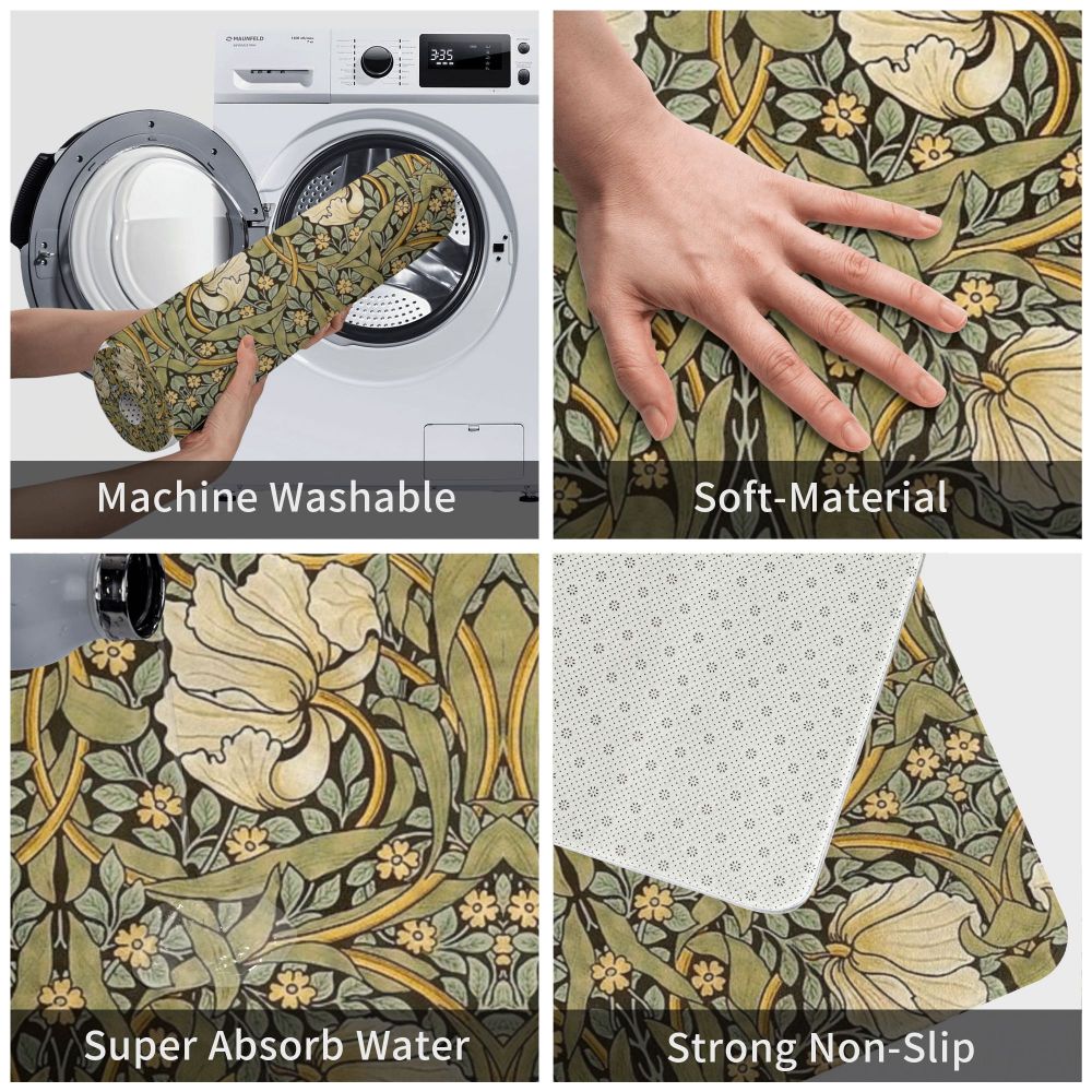 Jasmine Carpet William Morris Inspired Floral Vintage Doormat A Stylish Entryway and Living Room Rug