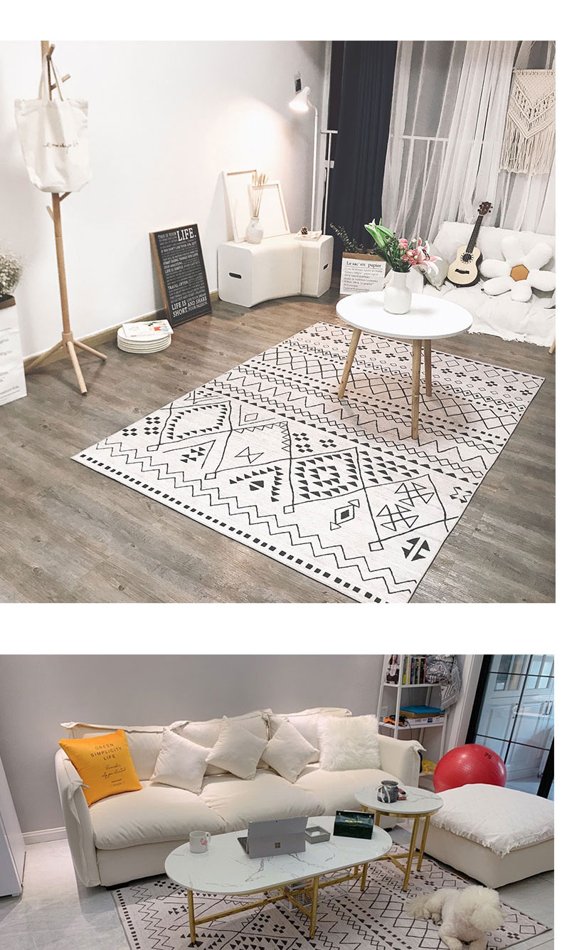 Plaid Carpet Bohemian National Style Large Area Rug: Retro Hotel and Homestay Decoration for Your Living Room and Bedroom