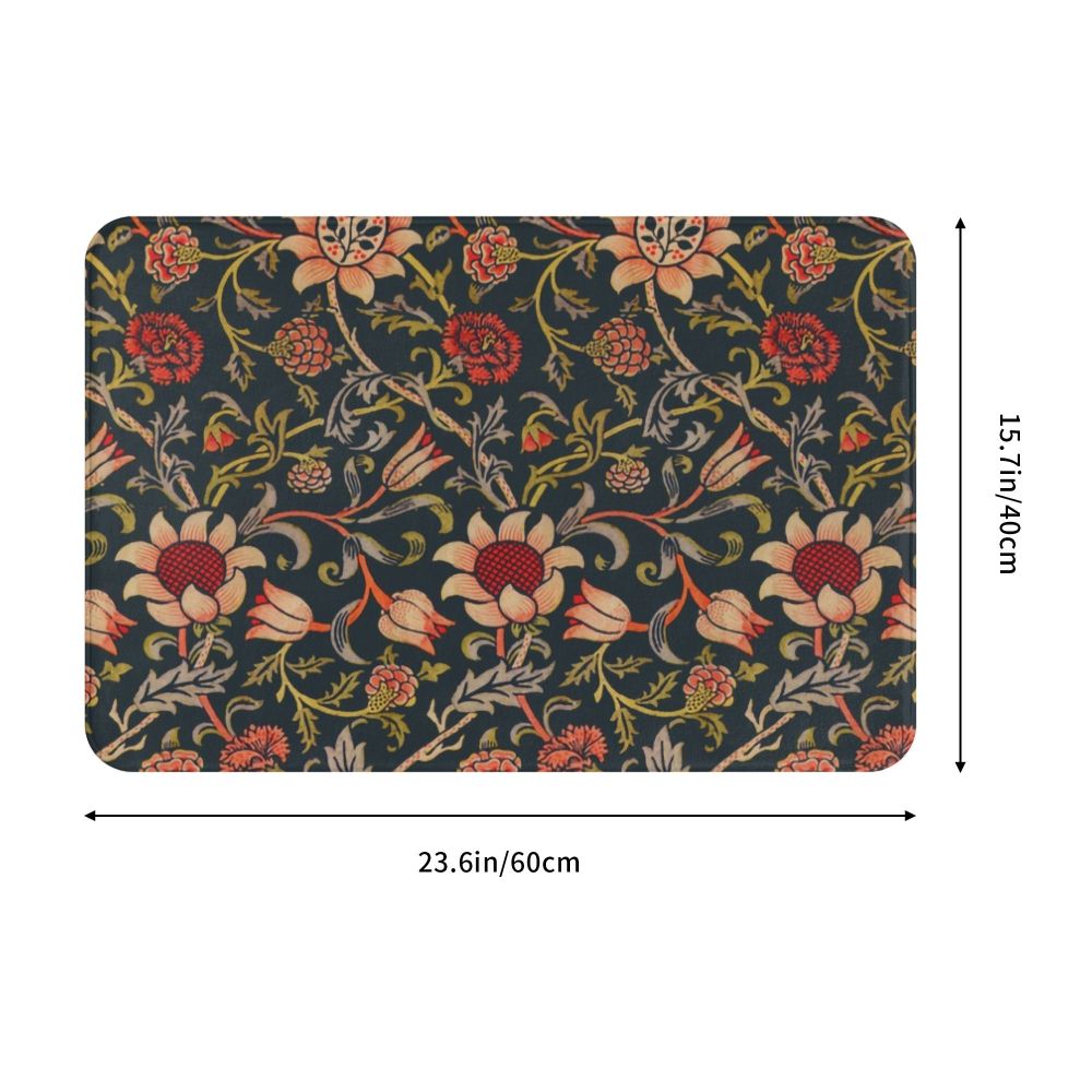 Jasmine Carpet William Morris Inspired Floral Vintage Doormat A Stylish Entryway and Living Room Rug