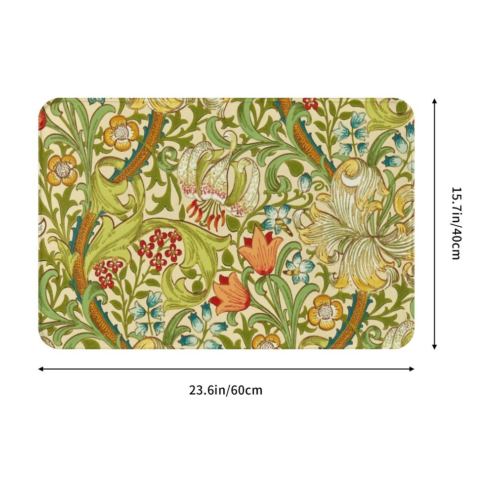 Jasmine Carpet William Morris Inspired Floral Vintage Doormat A Stylish Entryway and Living Room Rug