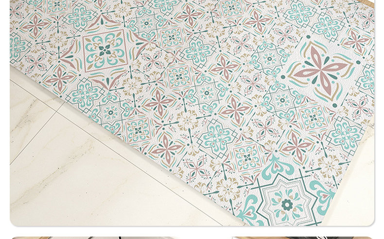 Plaid Carpet Durable Waterproof PVC Floor Mat Large Area Non-Slip Carpet for Kitchen, Luxury Home Decor Rug, Ideal for Entrances and Cocina Tapete