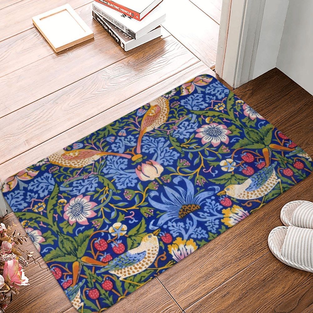 Jasmine Carpet William Morris Inspired Floral Vintage Doormat A Stylish Entryway and Living Room Rug