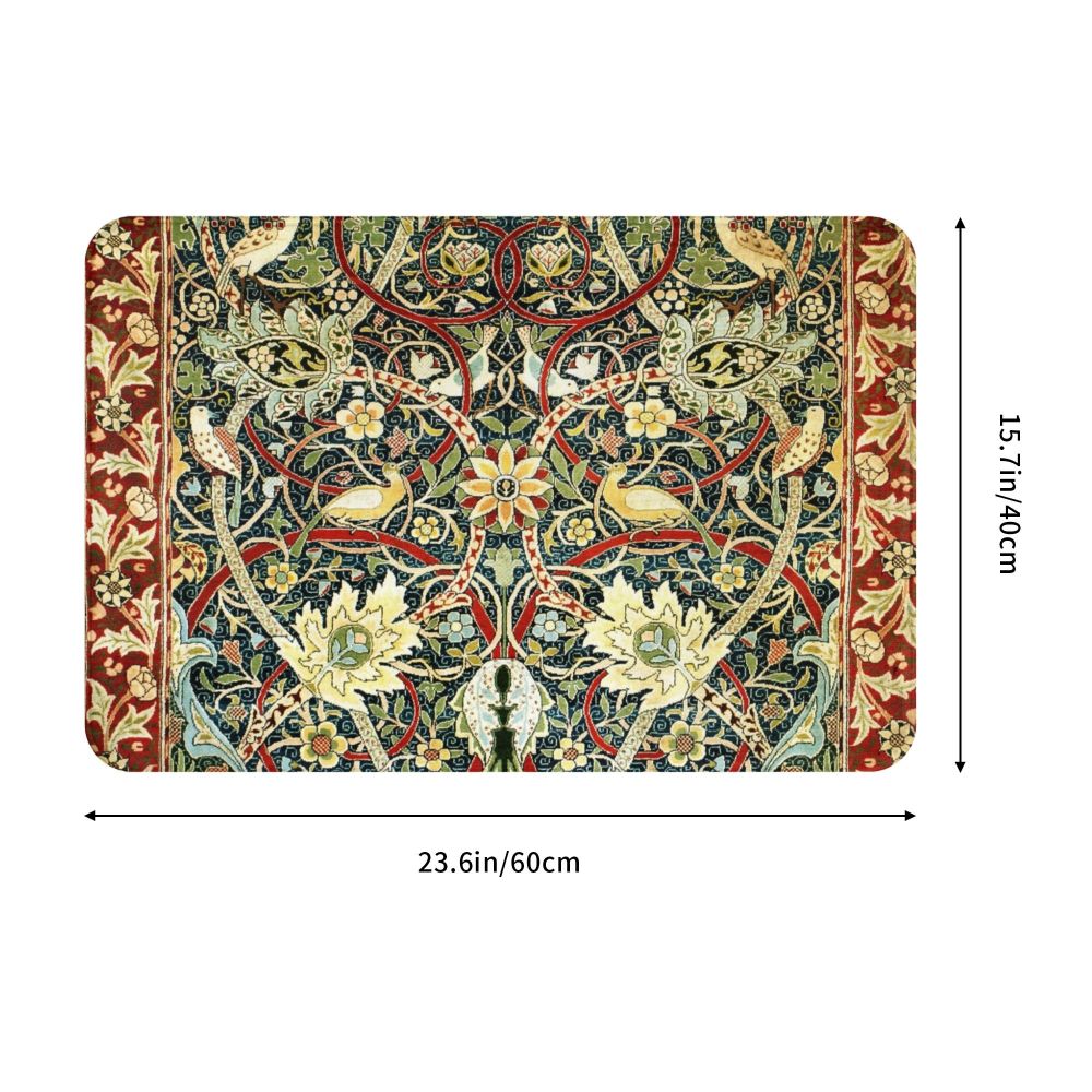 Jasmine Carpet William Morris Inspired Floral Vintage Doormat A Stylish Entryway and Living Room Rug