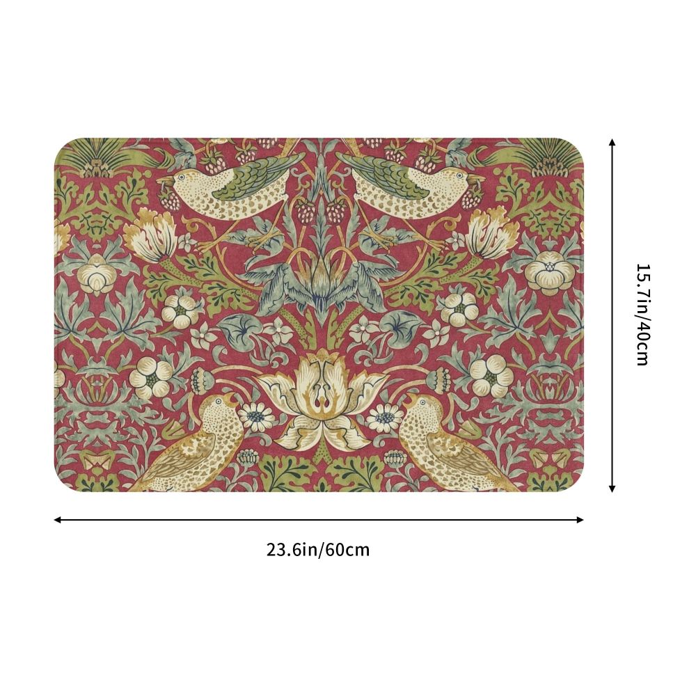 Jasmine Carpet William Morris Inspired Floral Vintage Doormat A Stylish Entryway and Living Room Rug