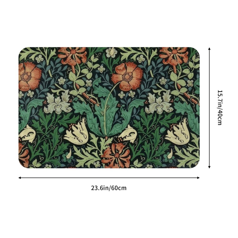 Jasmine Carpet William Morris Inspired Floral Vintage Doormat A Stylish Entryway and Living Room Rug