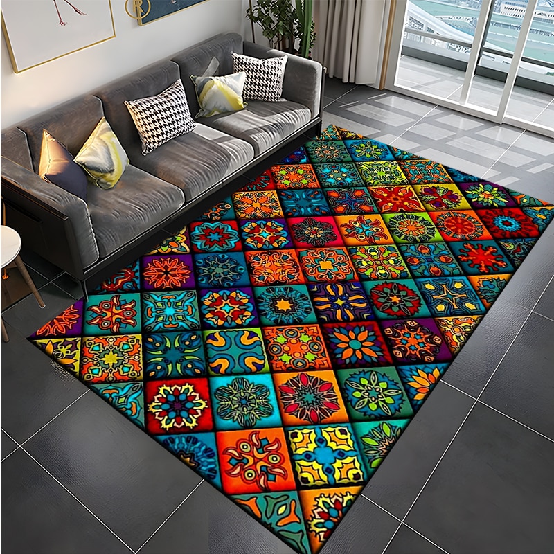 Plaid Carpet Classic Pattern for Large Area Rugs in Home Living Rooms, Children's Bedrooms, Sofas, and More - Ideal for Decoration and Kids' Play