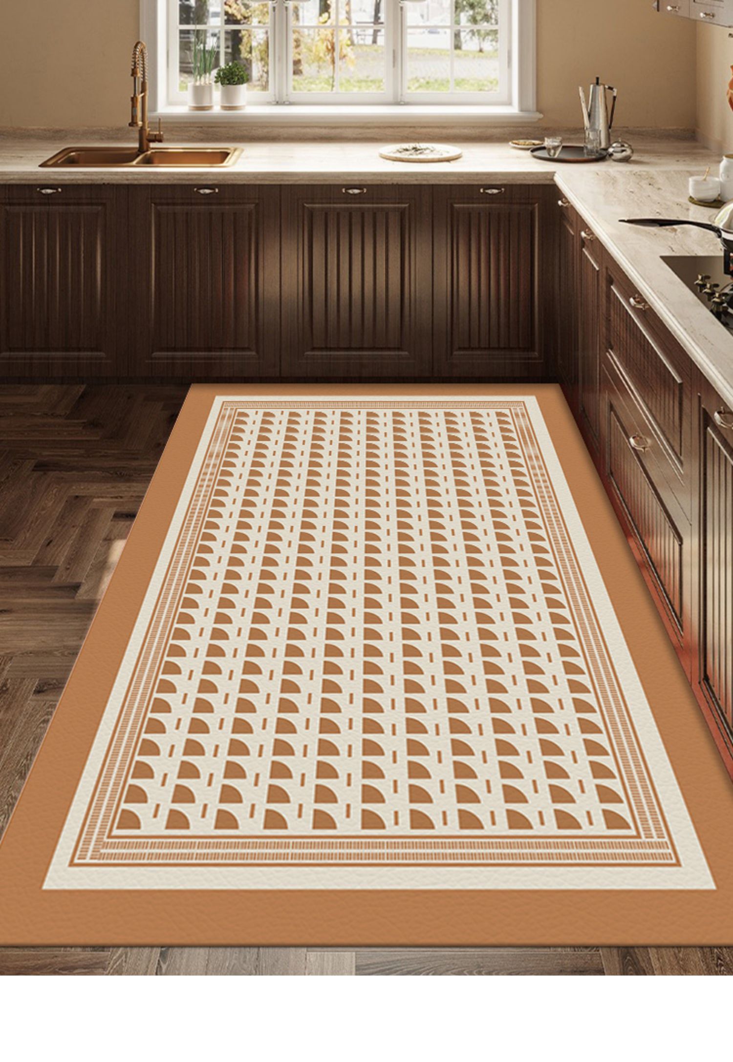Plaid Carpet Retro Plaid PVC Leather Kitchen Rug Large Area, Oil-Proof, Non-Slip, Easy to Clean, Ideal for Living Rooms, Waterproof Door Mat