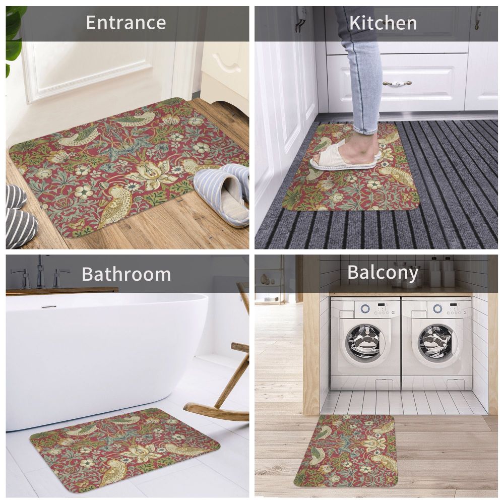 Jasmine Carpet William Morris Inspired Floral Vintage Doormat A Stylish Entryway and Living Room Rug