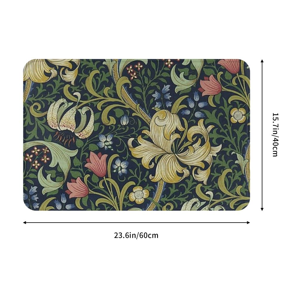 Jasmine Carpet William Morris Inspired Floral Vintage Doormat A Stylish Entryway and Living Room Rug