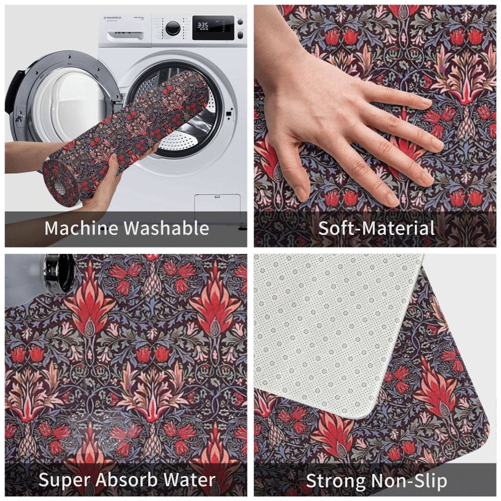 Jasmine Carpet William Morris Inspired Floral Vintage Doormat A Stylish Entryway and Living Room Rug