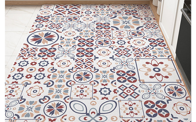Plaid Carpet Durable Waterproof PVC Floor Mat Large Area Non-Slip Carpet for Kitchen, Luxury Home Decor Rug, Ideal for Entrances and Cocina Tapete
